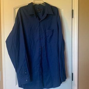 Mens Navy Dress Button Up
